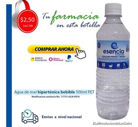 Envase de agua de mar para consumo humano
