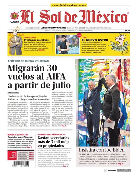 Portadas de periódicos asturianos en México