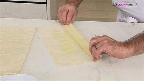 Esquema de cómo doblar la pasta filo