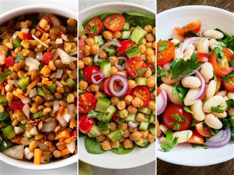 Variaciones de ensaladas de legumbres