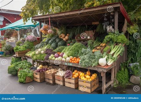 Imagen de un puesto de mercado con una variedad de productos agrícolas frescos