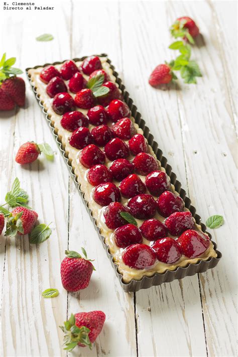 Tarta de fresas con crema de vainilla