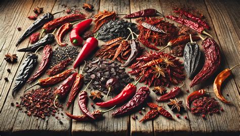 Especias y chiles utilizados en el adobo al pastor