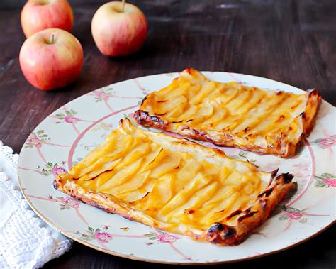 Hojaldre de manzana con crema catalana