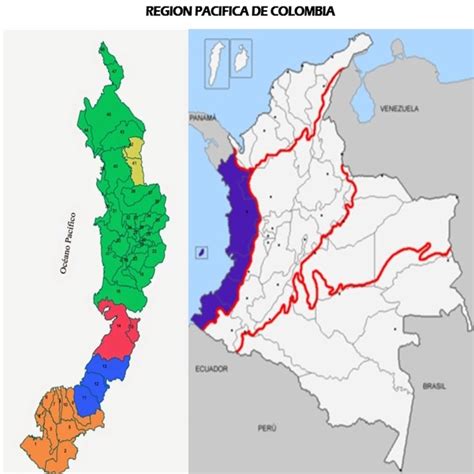 Mapa de Colombia resaltando la región del Pacífico
