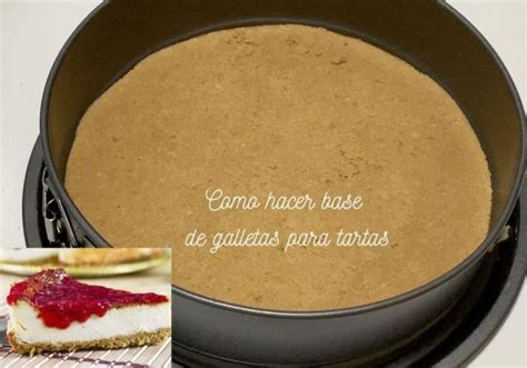 Infografía sobre cómo hacer la base de galleta para una tarta