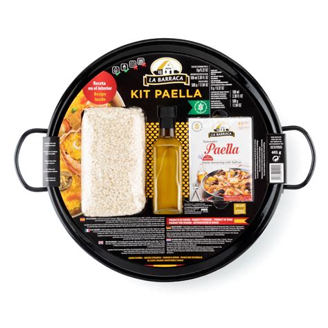 Kit de paella tradicional con paellera, arroz y sazonadores