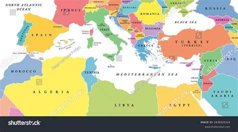 Mapa de las diferentes regiones del Mediterráneo y sus variantes de alioli
