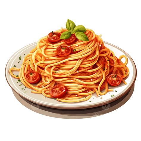 Ilustración de espaguetis con salsa