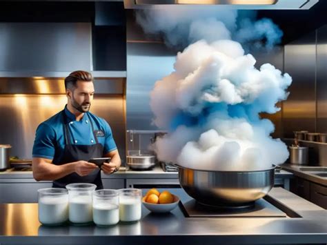 Chefs utilizando nitrógeno líquido de forma segura en la cocina