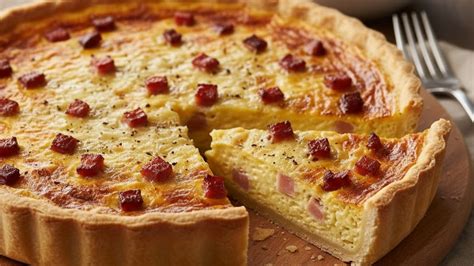Quiche Lorraine terminada y lista para servir