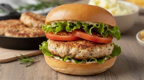 Hamburguesas de pollo variadas en un plato