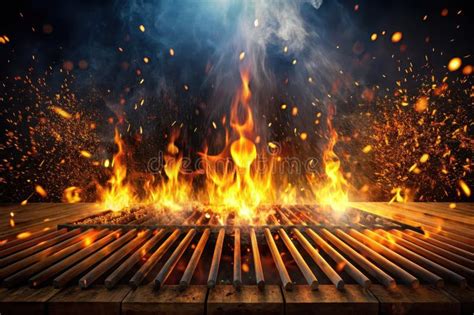 Brasas encendidas en una parrilla