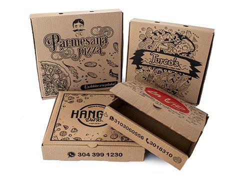 Ejemplo de caja de pizza Kraft personalizada