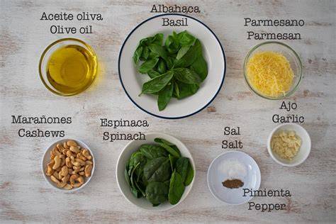 Ingredientes para hacer pesto