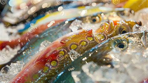 Pescado fresco con colores brillantes