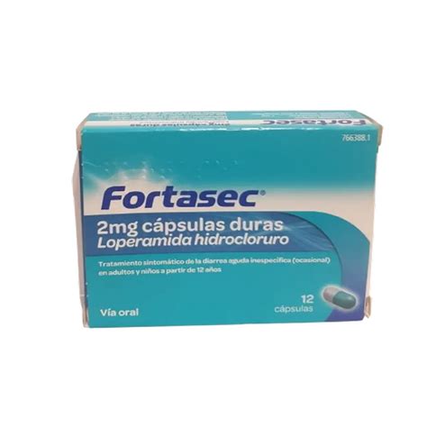 Envase de Fortasec 2 mg cápsulas