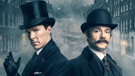 Sherlock Holmes y Dr. Watson en una escena de la serie