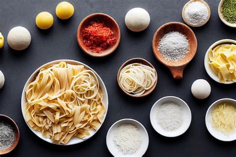 Ilustración de ingredientes para hacer pasta fresca