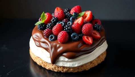 Tortitas clásicas con salsa de chocolate y frutas del bosque