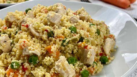Ingredientes para cuscús con pollo y verduras