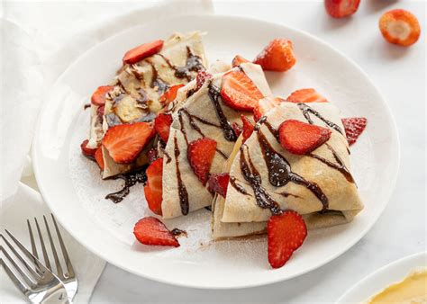 Plato de tortitas con Nutella y fresas