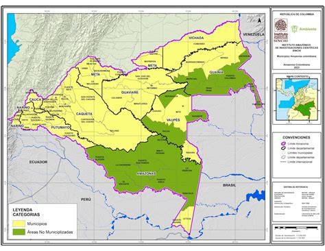 Mapa de la región andina y la cuenca amazónica en Sudamérica