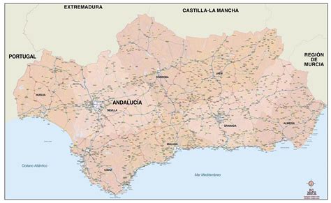 Mapa de Andalucía con puntos de interés sin gluten