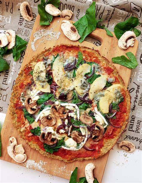 Pizza saludable con base de coliflor