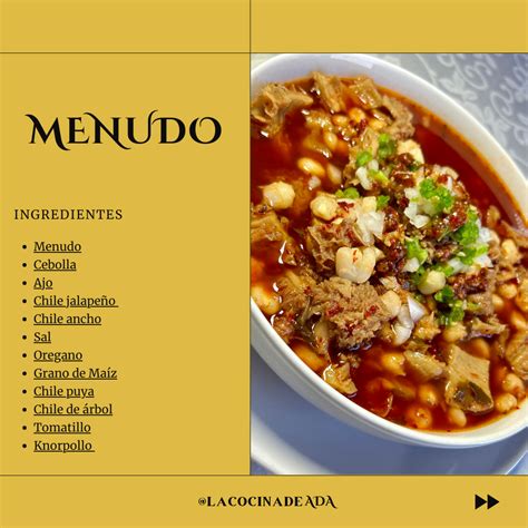 Ingredientes típicos para la elaboración del menudo