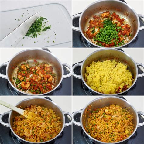 Ingredientes básicos para el arroz con camarones