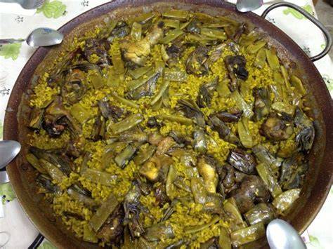 Paella de Habas y Alcachofas