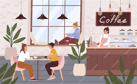 Interior de una cafetería Granier con clientes