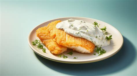 Plato de pescado con salsa tártara