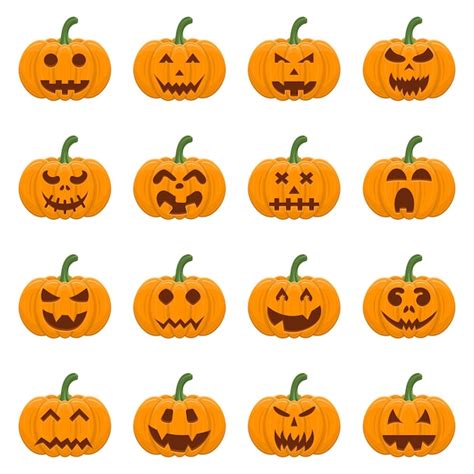 Calabazas de Halloween con diferentes diseños