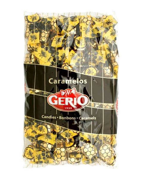 Caramelos Gerio de miel con abejas y flores