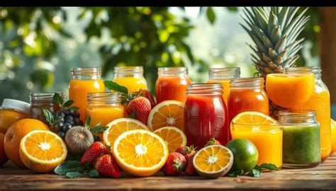 Variedad de frutas frescas para jugos naturales