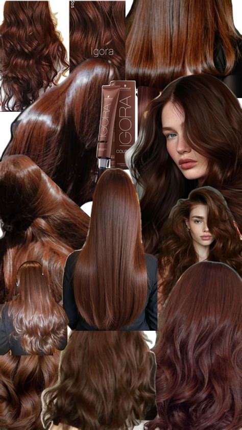 Mujer mostrando su cabello brillante color chocolate cobrizo