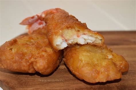 Gambas en forma de abanico rebozadas