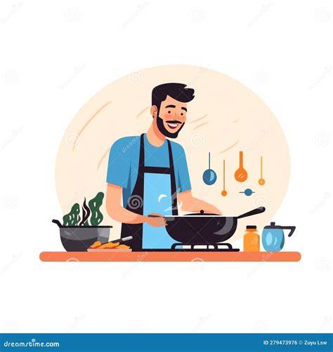 Ilustración de un cocinero preparando un sofrito lentamente