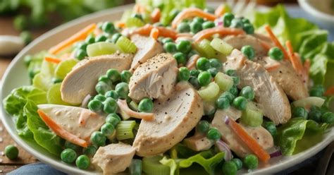 Ensalada colorida con dados de pollo templado