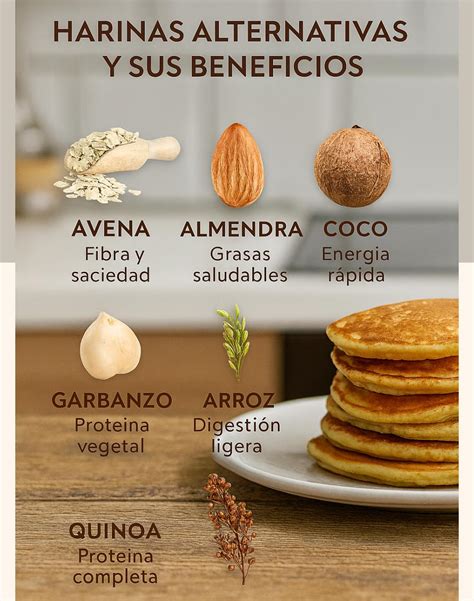 infografía de alternativas saludables a las harinas refinadas