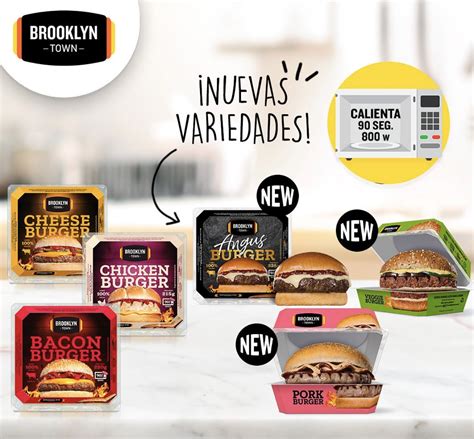 Tabla comparativa de variedades de hamburguesas Brooklyn Town