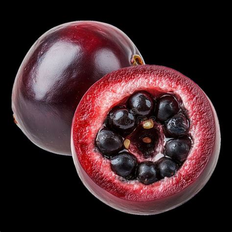 Fruta de borojó madura abierta mostrando su pulpa oscura