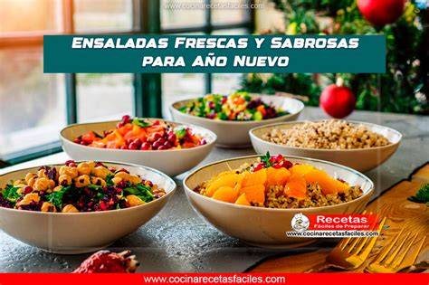 Mesa con variedad de ensaladas frescas y coloridas para eventos