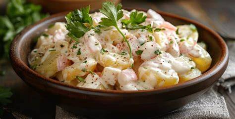 Ensalada de papas con mayonesa de porotos blancos