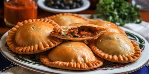 Empanadas de brócoli recién horneadas