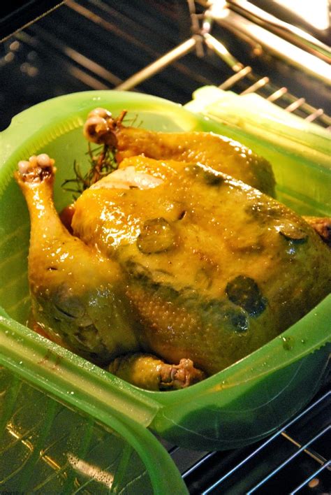 Steam&Roast de Lékué con pollo asándose