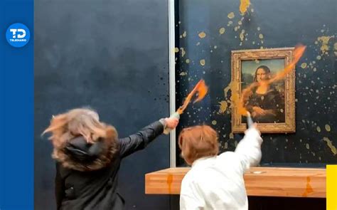 Activistas lanzando sopa a la Mona Lisa