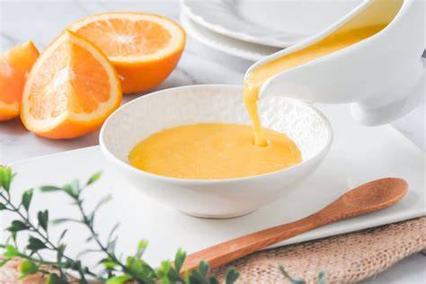 Esquema de los pasos para preparar la salsa de naranja cítrica